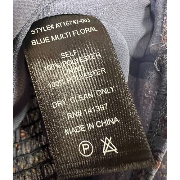 Astr The Label Top Blue Floral Ruffles Rouching Size SM - Picture 3 of 5